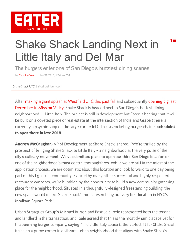 Fa 01.31.2018 Eater Sd Shake Shack Landing Next In Little Italy And Del Mar