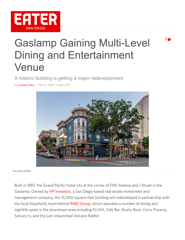 Fa 02.26.2018 Eater Sd Gaslamp Gaining Multi Level Dining And Entertainment Venue