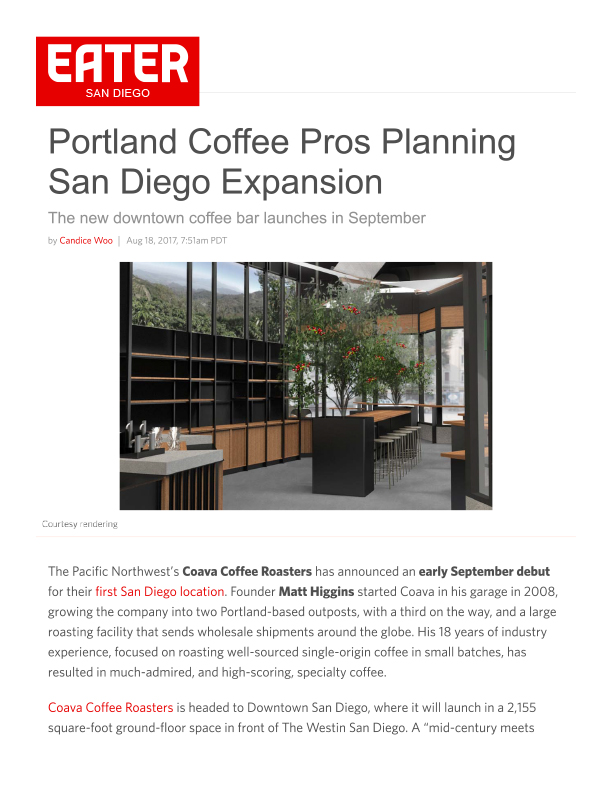 Fa 08.18.2017 Eater Sd Portland Coffee Pros Planning San Diego Expansion