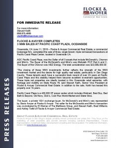 Pacif Coast Plaza Press Release 061118