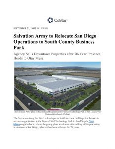 Salvation Army To Relocate San Diego Operations To South County Business Park Page 1