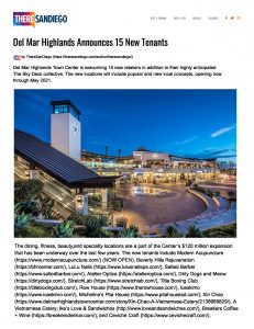 Del Mar Highlands Town Center Announces 15 New Tenants Page 1